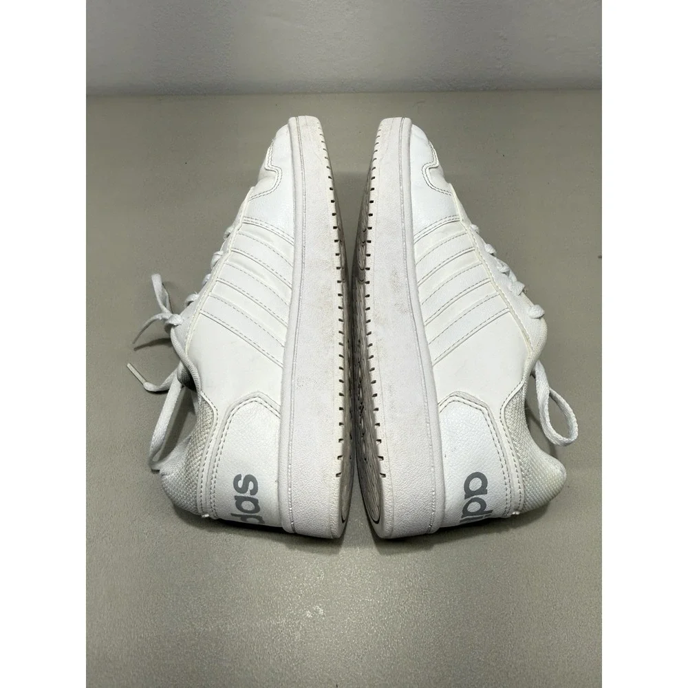 Adidas Hoops 2.0 Women Low Top Sneakers White Leather Athletic Shoes Sz 7